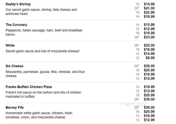 Big Daddy's Pizza - Cambridge City, IN menu_pic