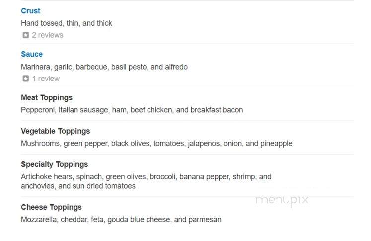 Big Daddy's Pizza - Cambridge City, IN menu_pic