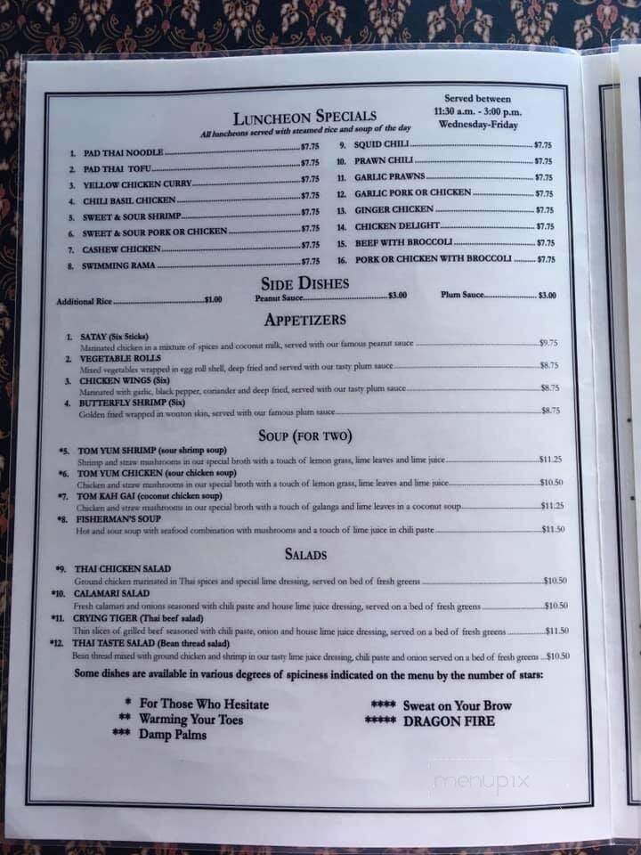Thai Taste Restaurant - Lewiston, ID menu_pic