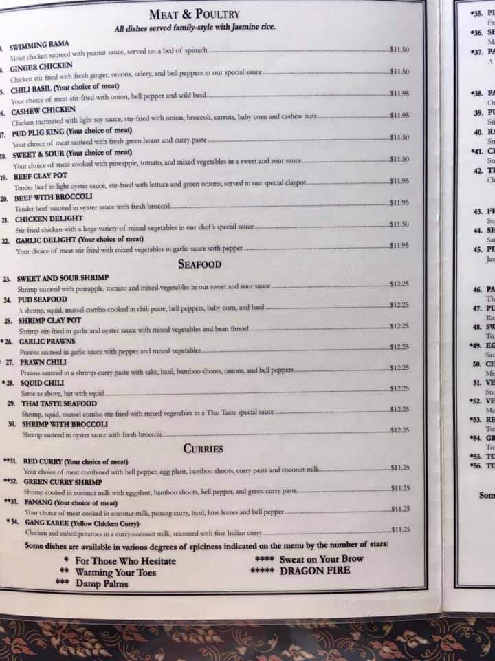 Thai Taste Restaurant - Lewiston, ID menu_pic