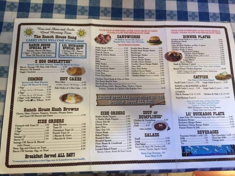 Ranch House Cafe - De Queen, AR menu_pic