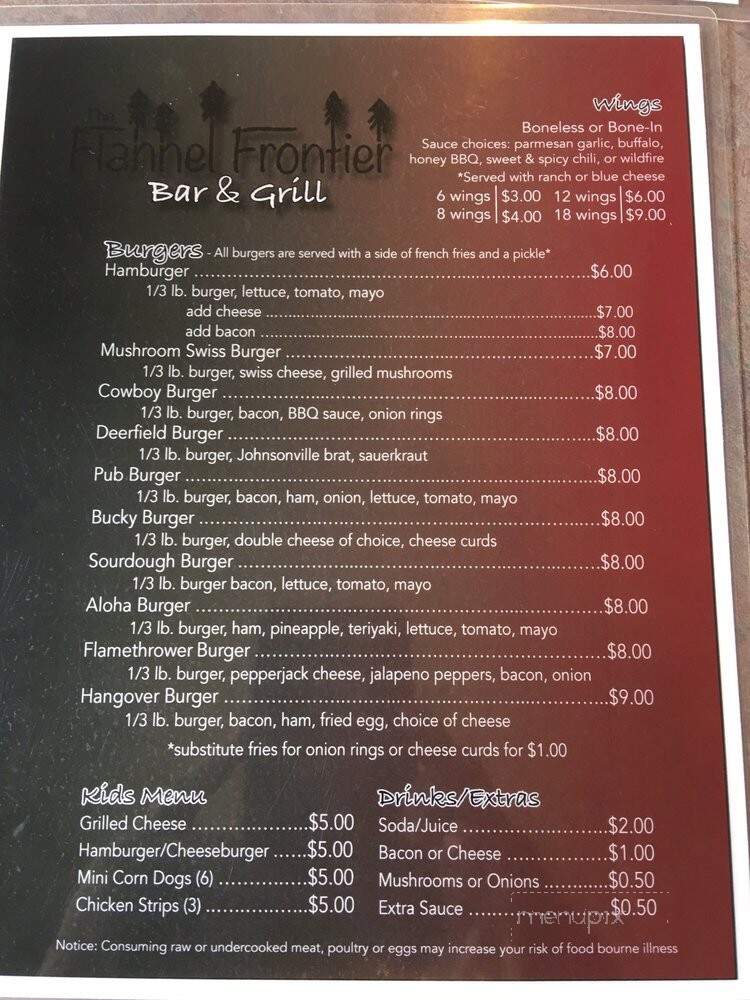 Flannel Frontier - Deerfield, WI menu_pic