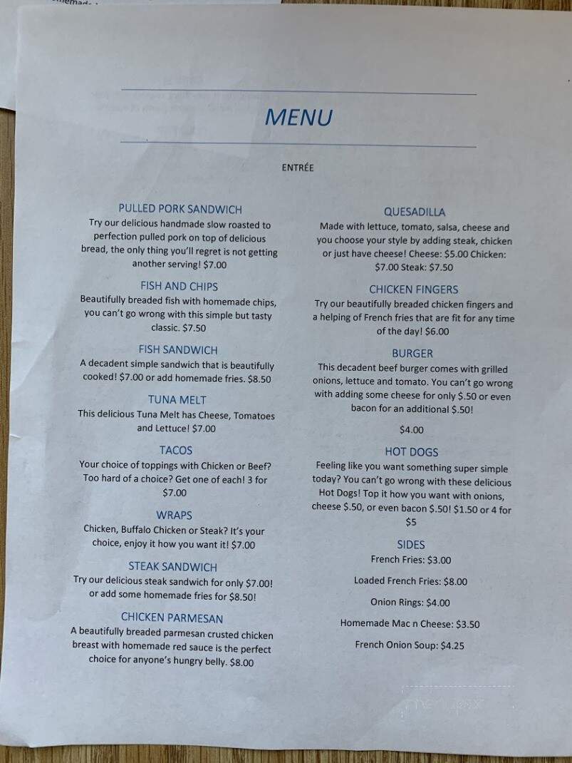 Lindy's Coffee Shop - Ford City, PA menu_pic