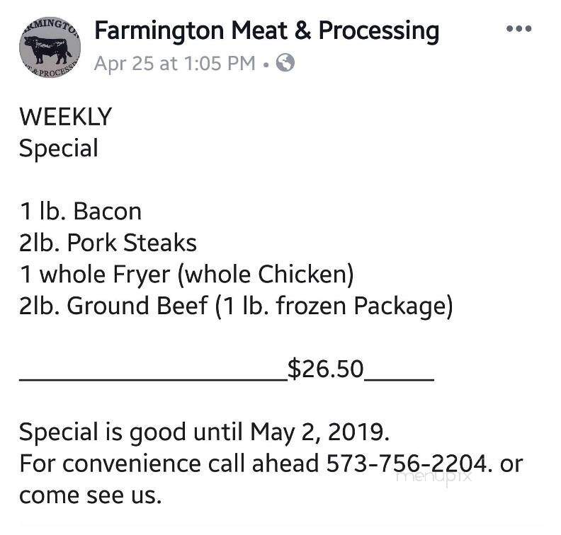 Farmington Meat & Processing - Farmington, MO menu_pic