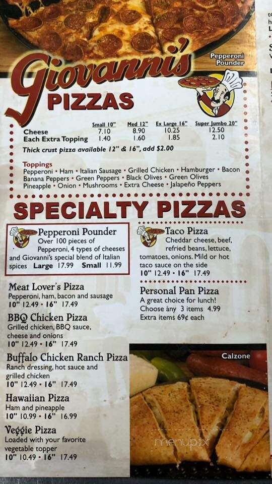 Giovanni's Of Man - Man, WV menu_pic