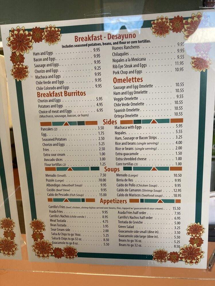 Valentin's Mexican Food - Fresno, CA menu_pic