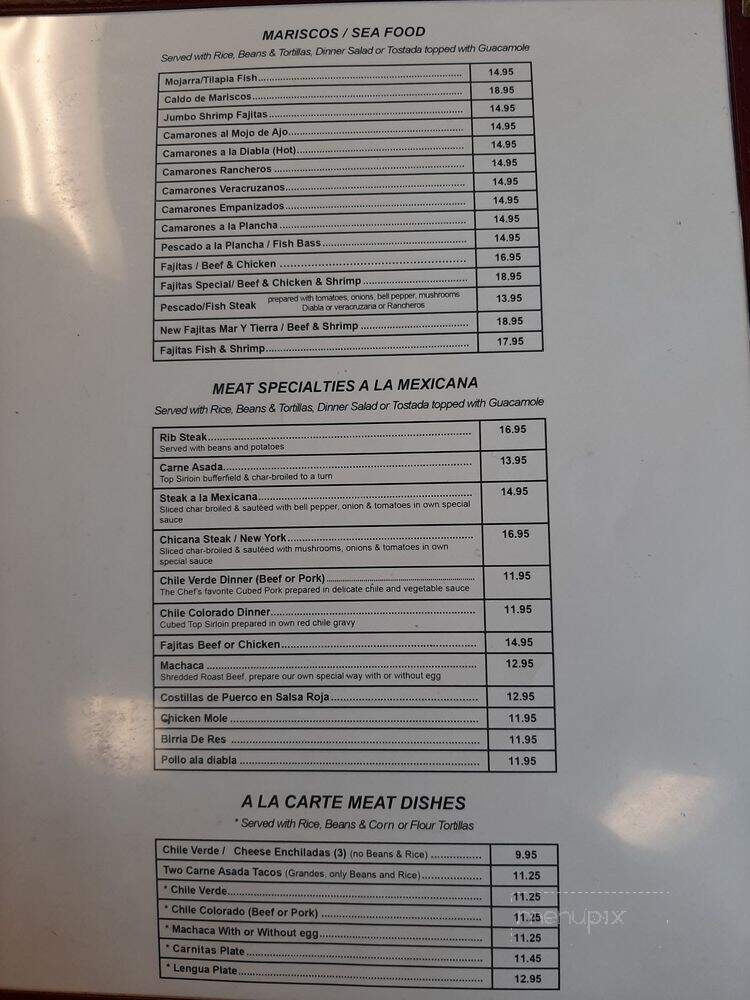 Valentin's Mexican Food - Fresno, CA menu_pic