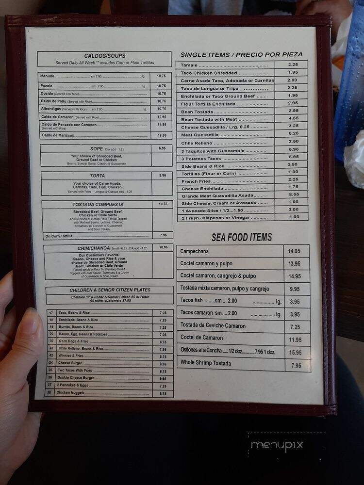 Valentin's Mexican Food - Fresno, CA menu_pic