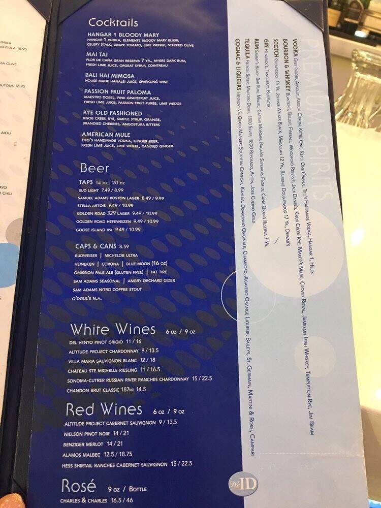 BLU2O - Los Angeles, CA menu_pic