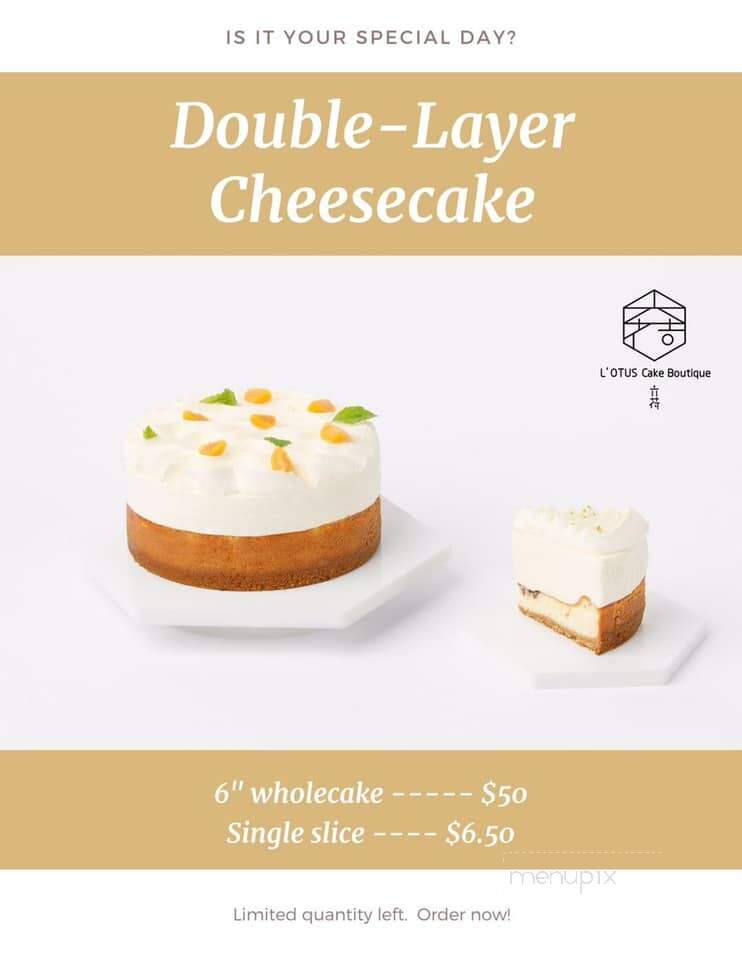 L'otus Cake Boutique - Burnaby, BC menu_pic