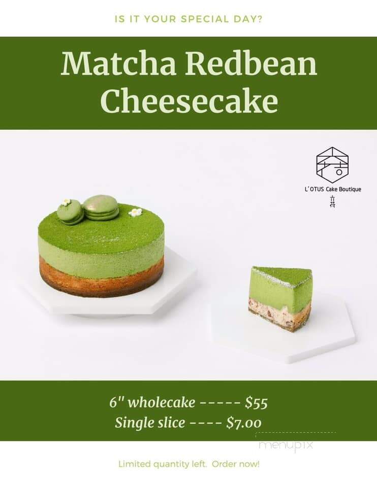 L'otus Cake Boutique - Burnaby, BC menu_pic