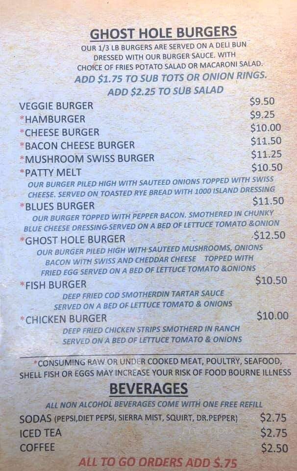 Ghost Hole Public House - Garibaldi, OR menu_pic