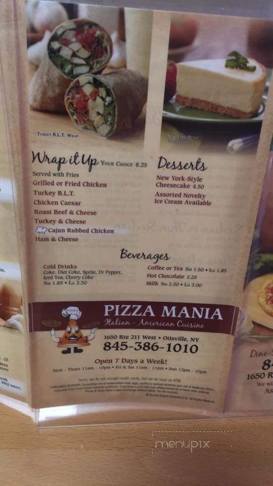 Pizza Mania - Otisville, NY menu_pic