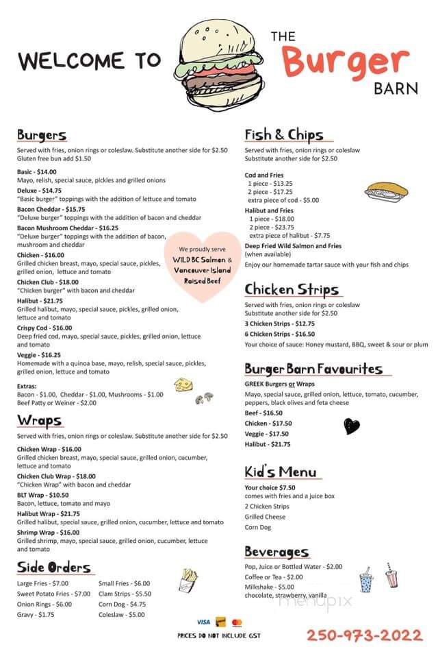 The Burger Barn - Sointula, BC menu_pic