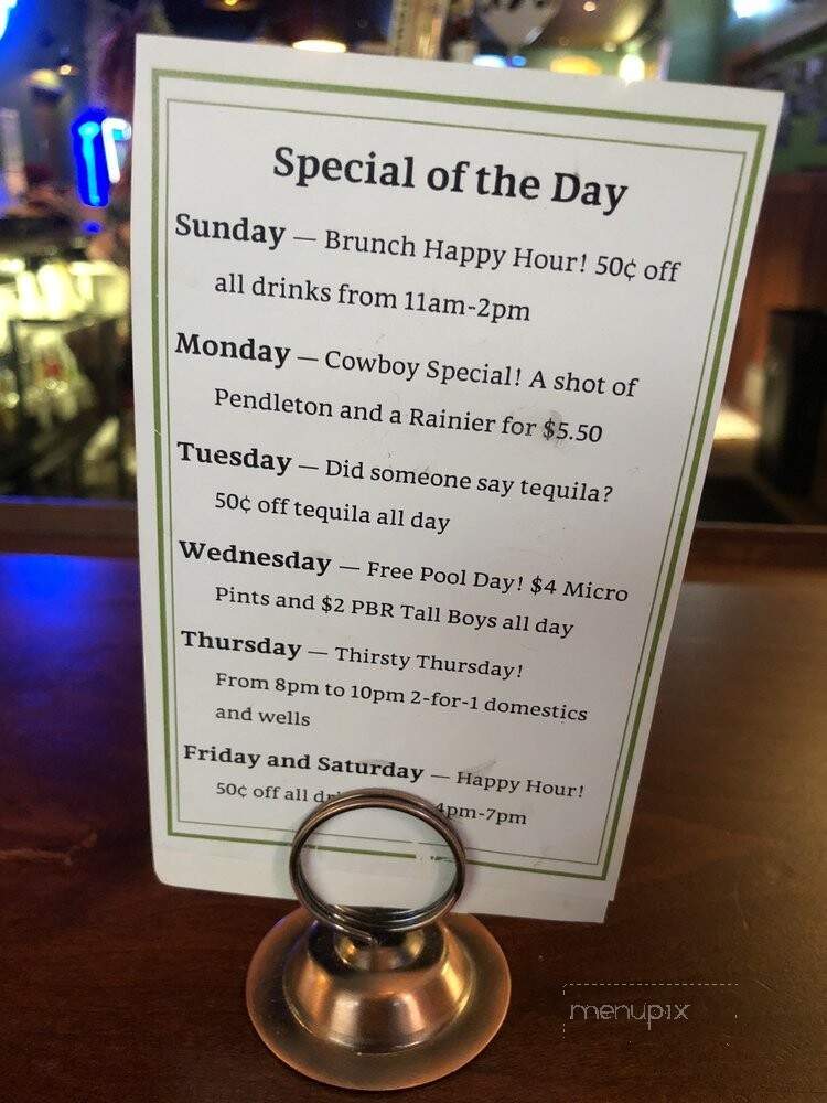 Gold Bar of Helena - Helena, MT menu_pic