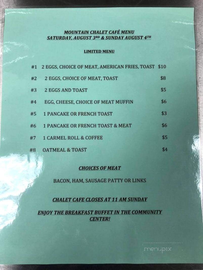 Mountain Chalet - Mountain, ND menu_pic