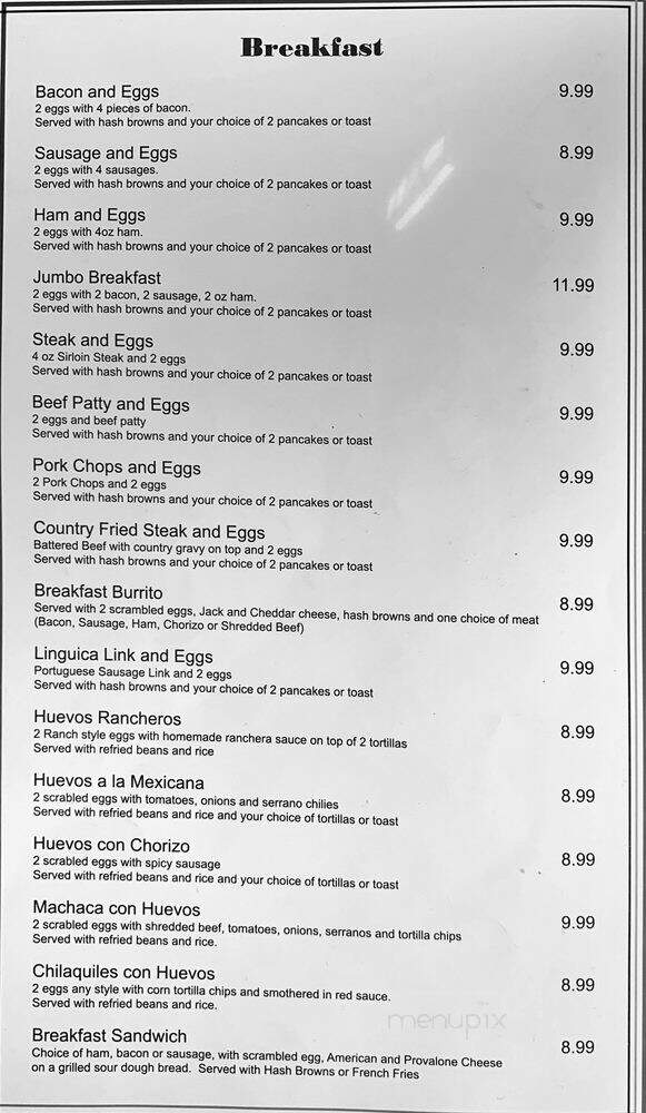 M & J Family Restaurant - Dinuba, CA menu_pic