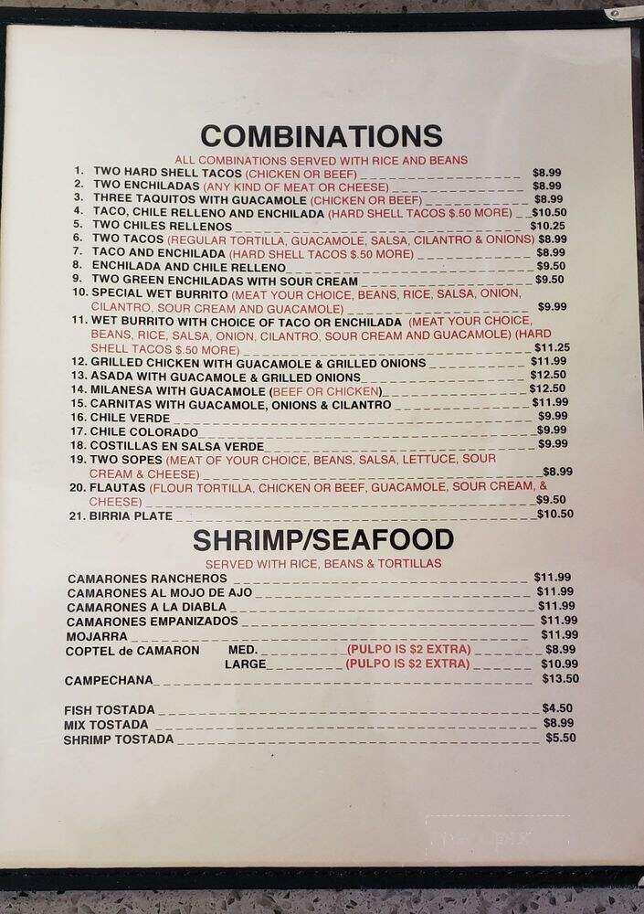 Charly's Restaurant - Inglewood, CA menu_pic