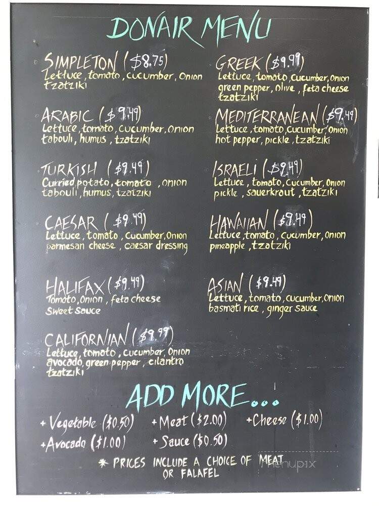 Donair Hut - Langley, BC menu_pic