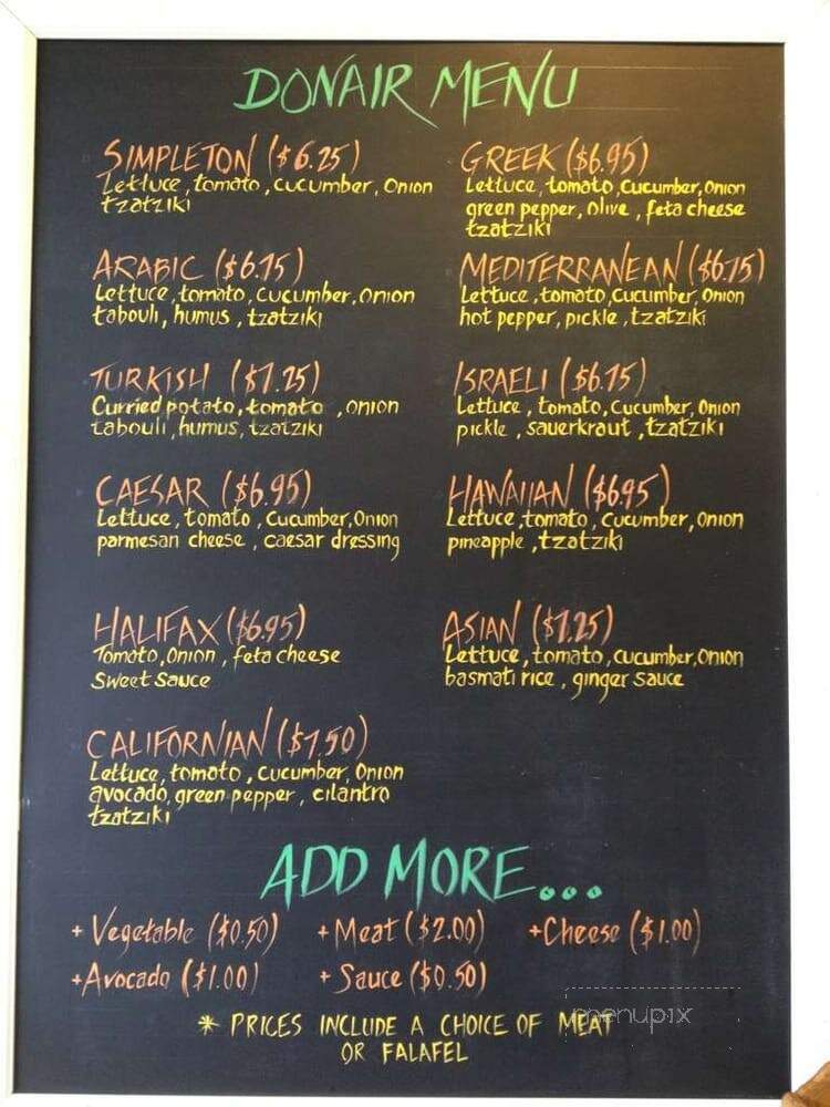 Donair Hut - Langley, BC menu_pic