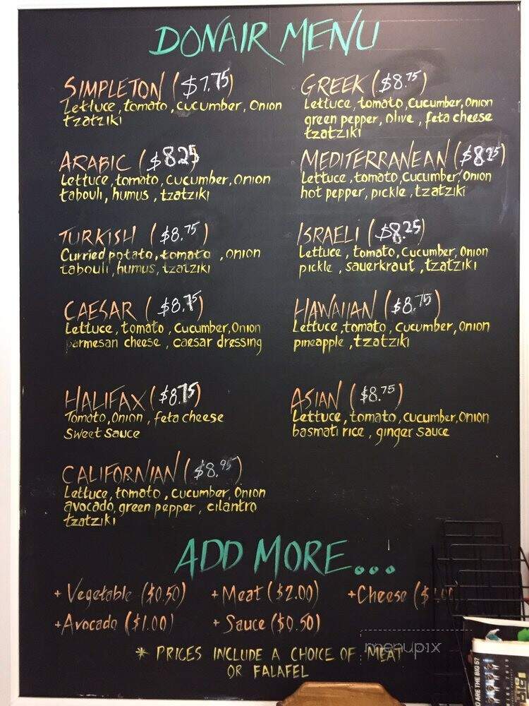 Donair Hut - Langley, BC menu_pic