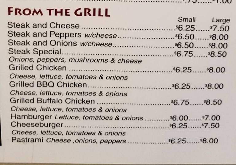 Athens Pizza - Brimfield, MA menu_pic