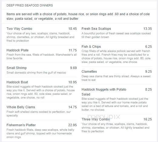 Clam King - Manchester, NH menu_pic