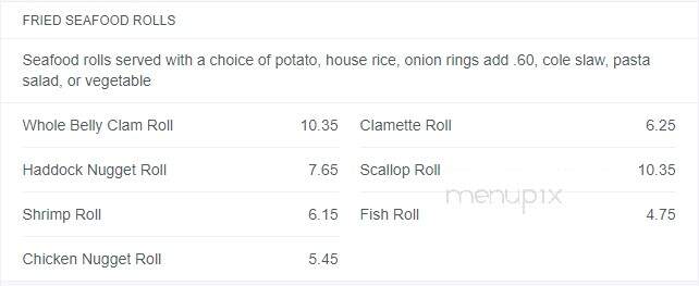 Clam King - Manchester, NH menu_pic