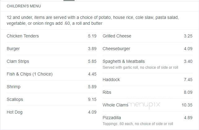 Clam King - Manchester, NH menu_pic
