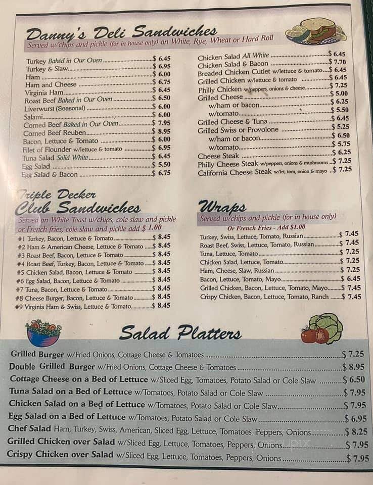 Danny's Place - Ocean, NJ menu_pic