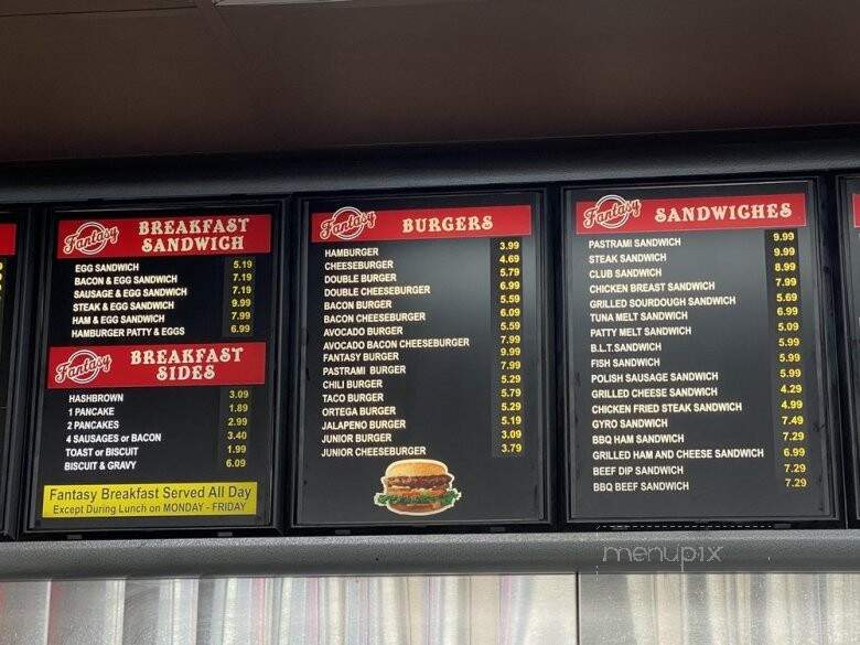 Fantasy Burger - Yorba Linda, CA menu_pic