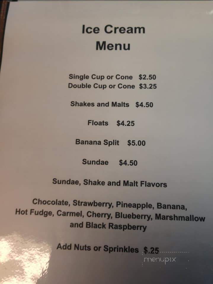 Winters Family - Pembine, WI menu_pic