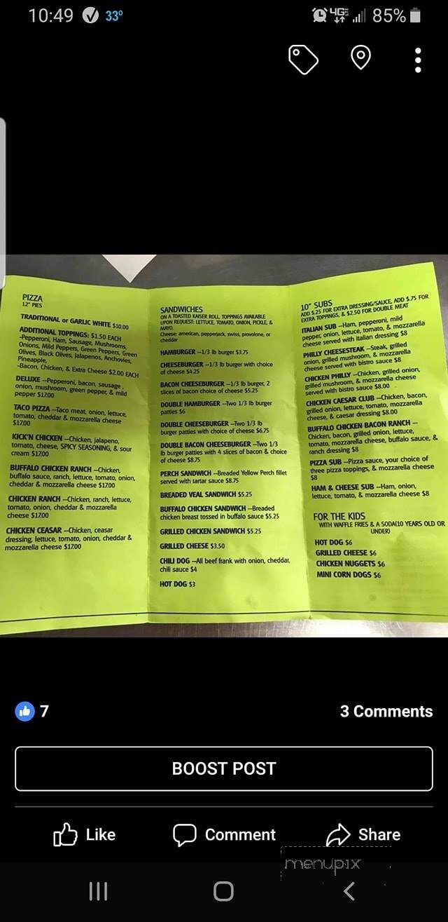 Lagoon Saloon - Port Clinton, OH menu_pic