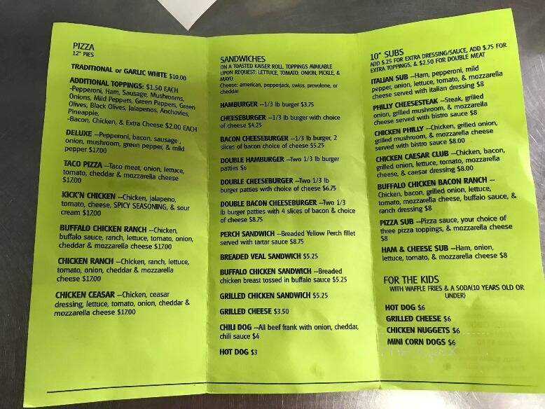 Lagoon Saloon - Port Clinton, OH menu_pic