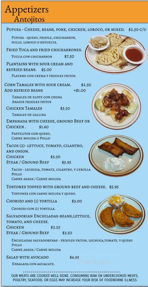 Francisco's Salvadoreno - Bethlehem, PA menu_pic