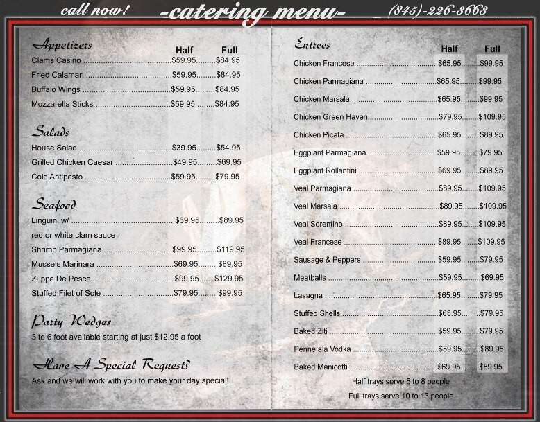 Greenhaven Restaurant - Poughquag, NY menu_pic