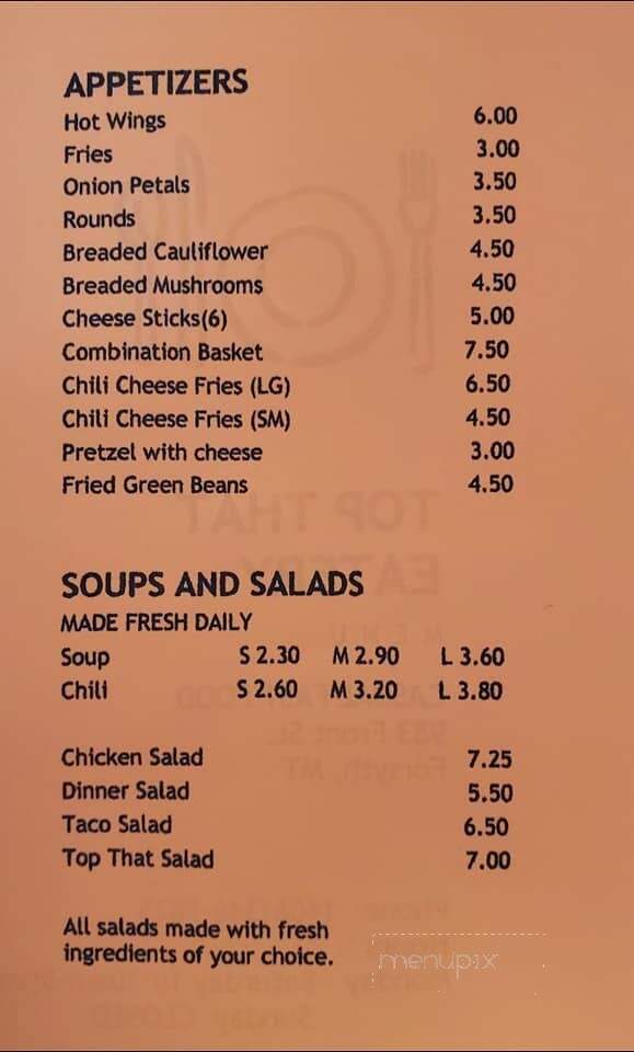 Top That Eatery - Forsyth, MT menu_pic