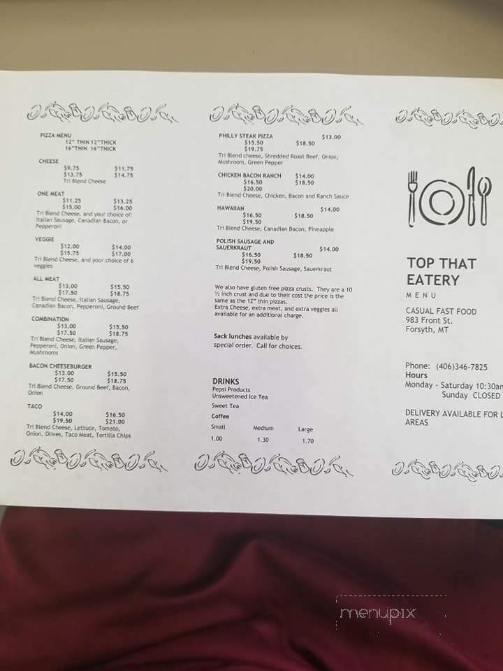 Top That Eatery - Forsyth, MT menu_pic