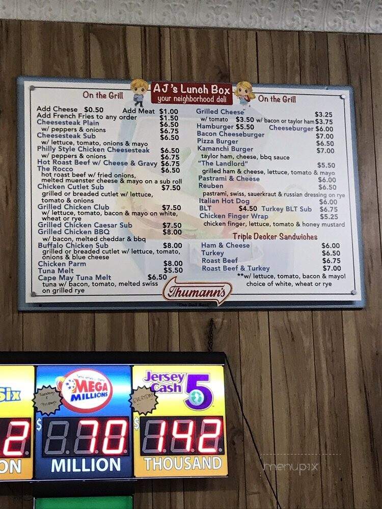 A J's Lunch Box - West Caldwell, NJ menu_pic
