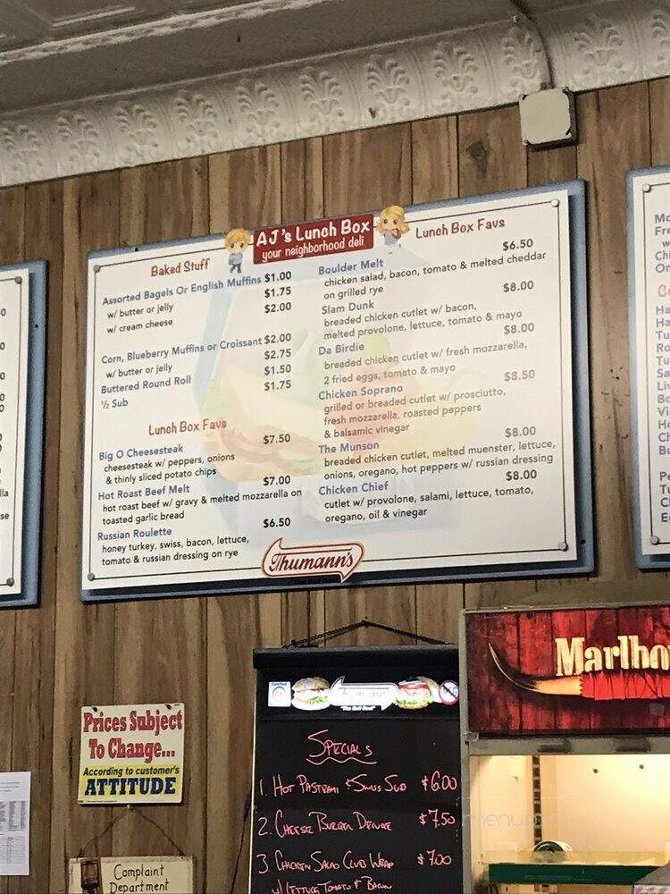 A J's Lunch Box - West Caldwell, NJ menu_pic