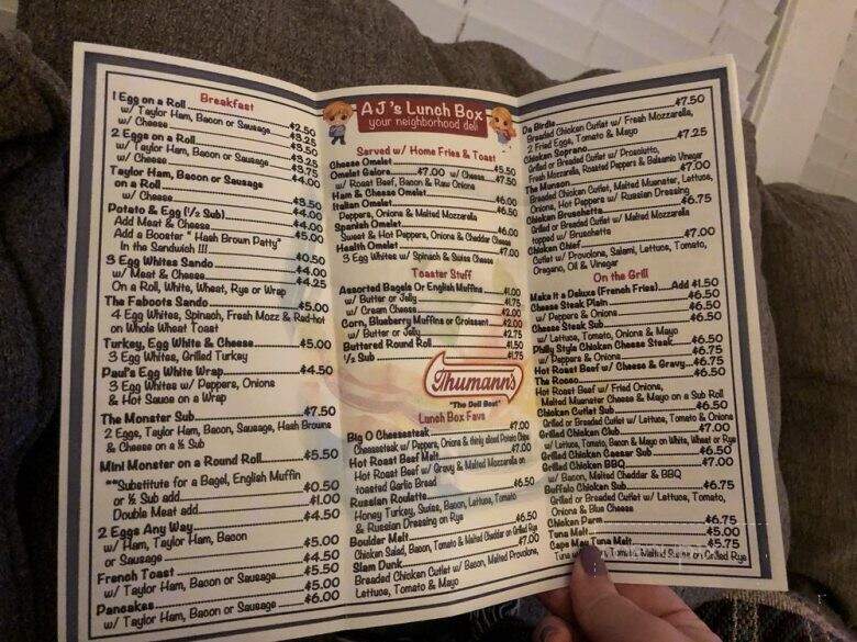 A J's Lunch Box - West Caldwell, NJ menu_pic