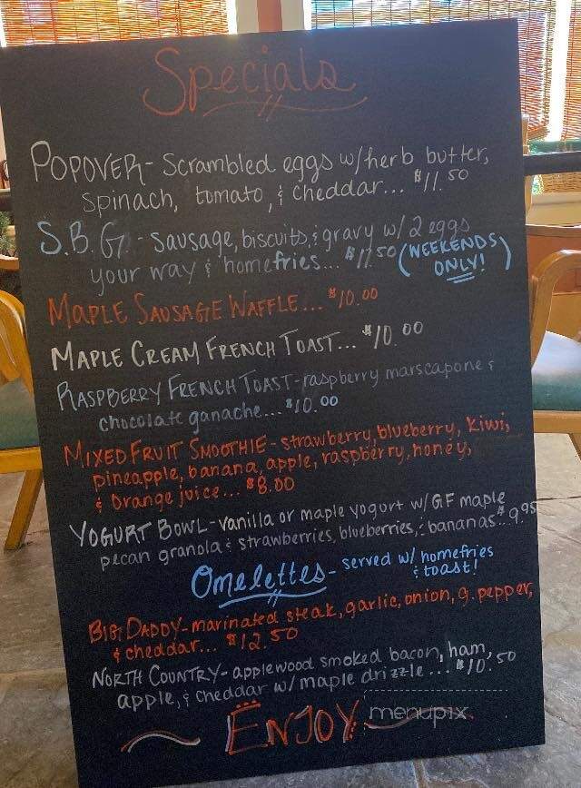 Back Country Cafe - Killington, VT menu_pic