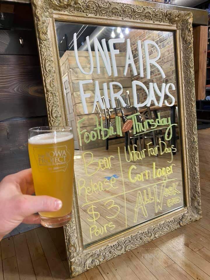 The Iowa Project Brewing Company - Spencer, IA menu_pic