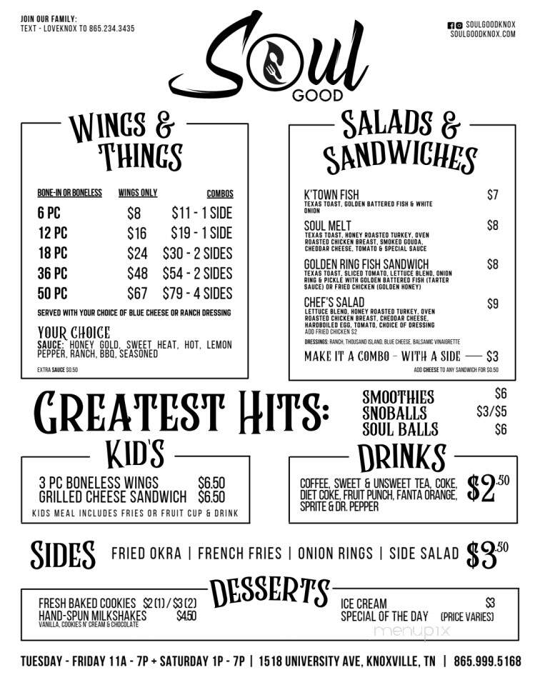 Soul Good - Knoxville, TN menu_pic