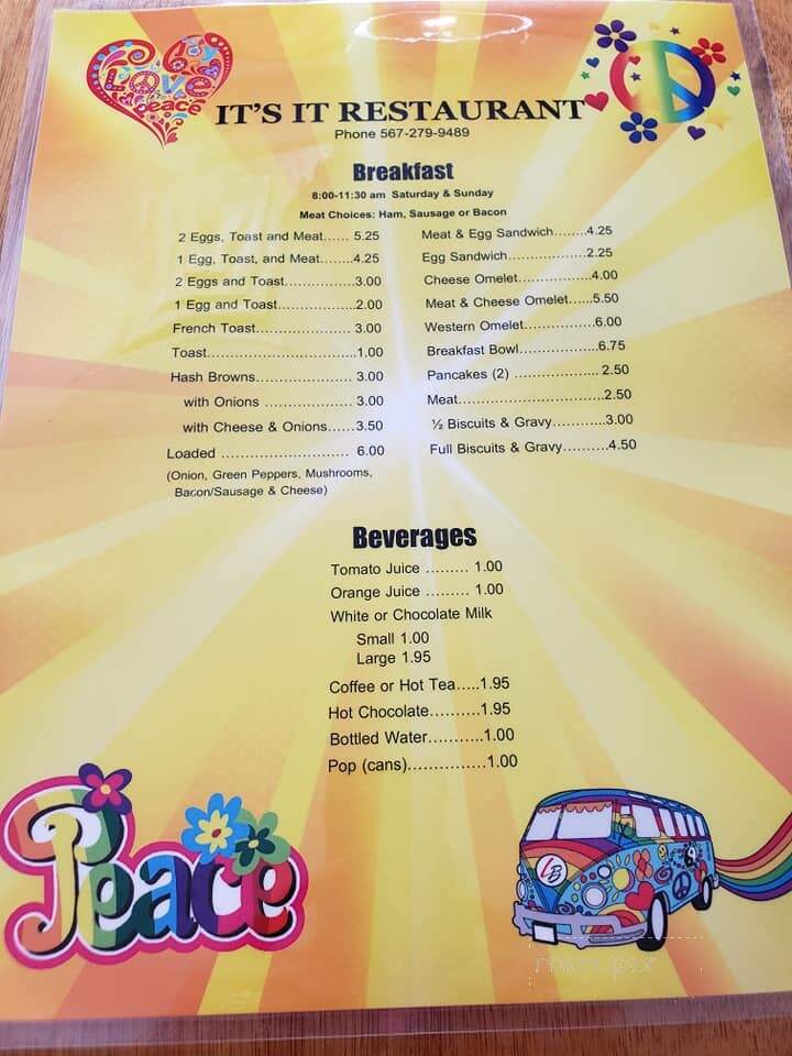 It's It Bar & Grill - Celina, OH menu_pic