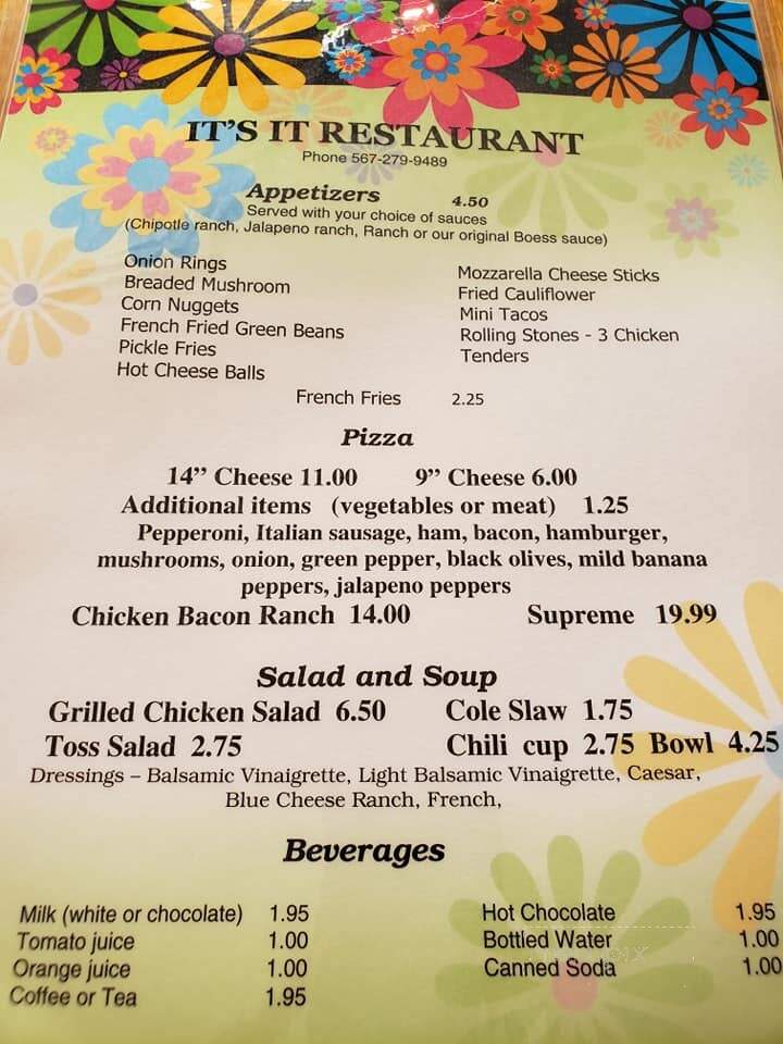 It's It Bar & Grill - Celina, OH menu_pic