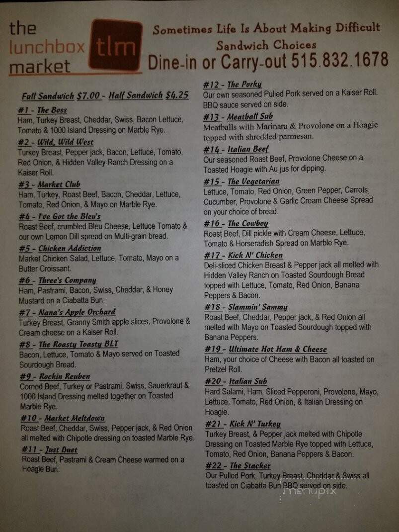 Lunch Box - Webster City, IA menu_pic