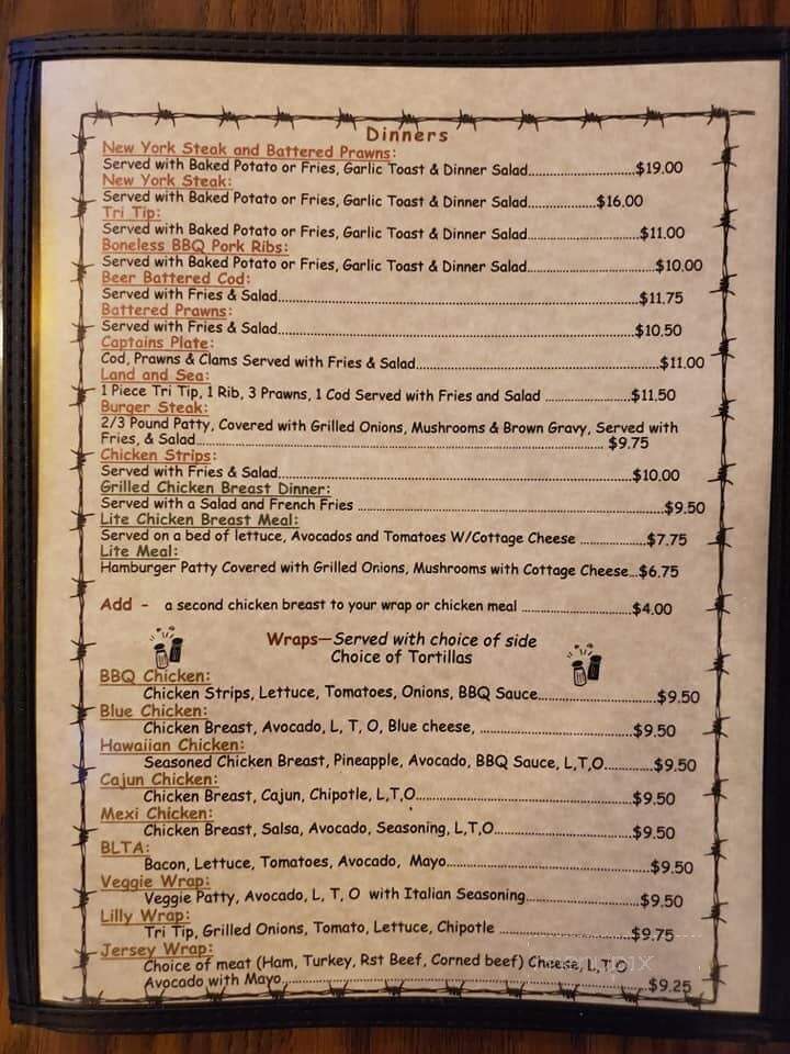 Jersey Lilly - Roseburg, OR menu_pic
