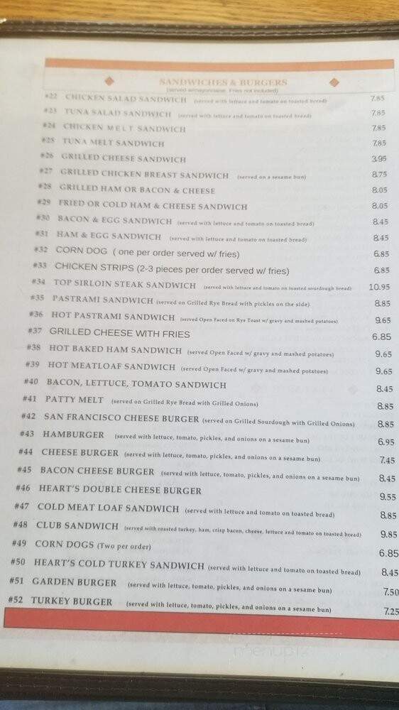 Heart's Coffee Shop - Van Nuys, CA menu_pic