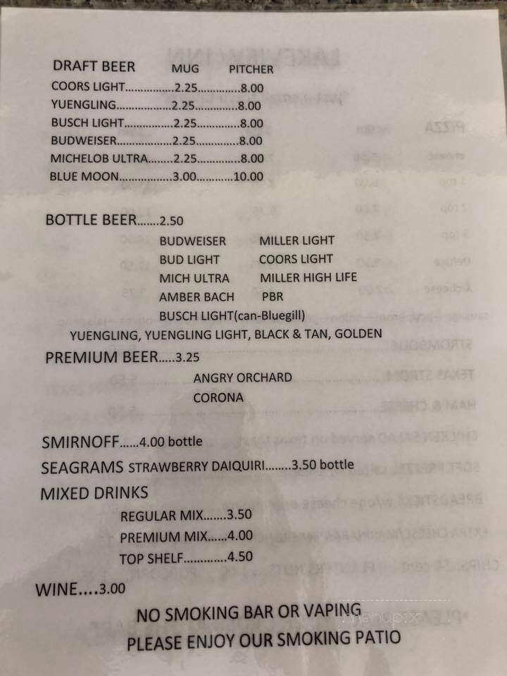 Lakeview Inn - Chandler, IN menu_pic